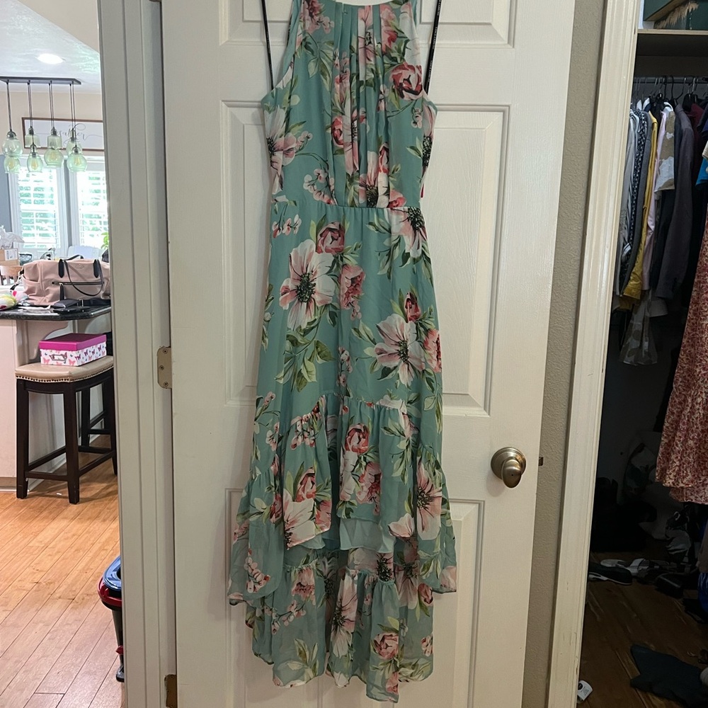 Vince Camuto Floral Chiffon Halter Dress